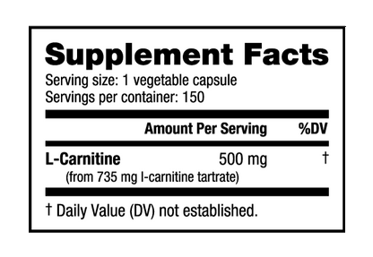 L-Carnitine (500mg; 150 Caps)